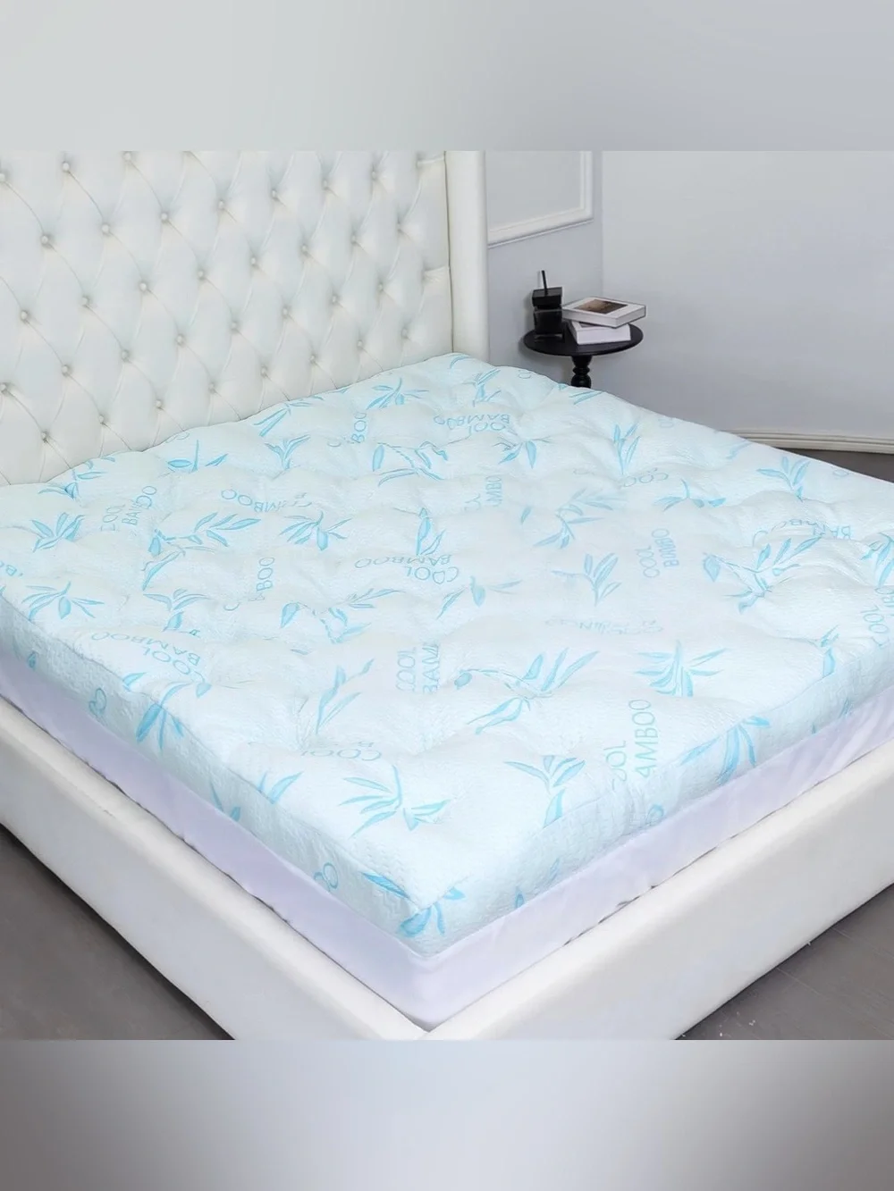 Cooling Blue Bamboo Viscose Memory Foam Mattress Topper, Queen Size - NWT